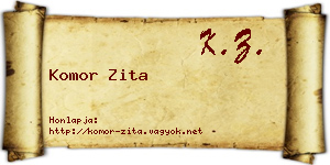 Komor Zita névjegykártya